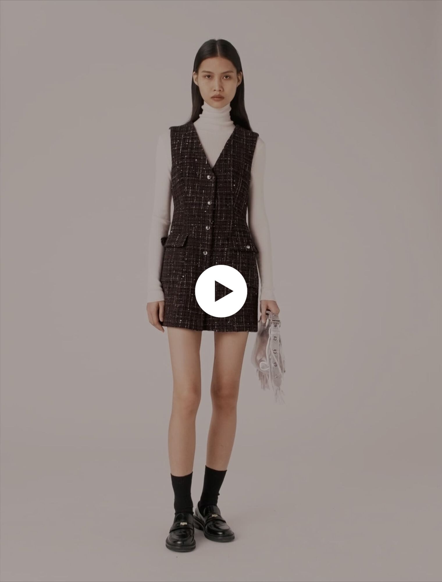 Robe courte en tweed