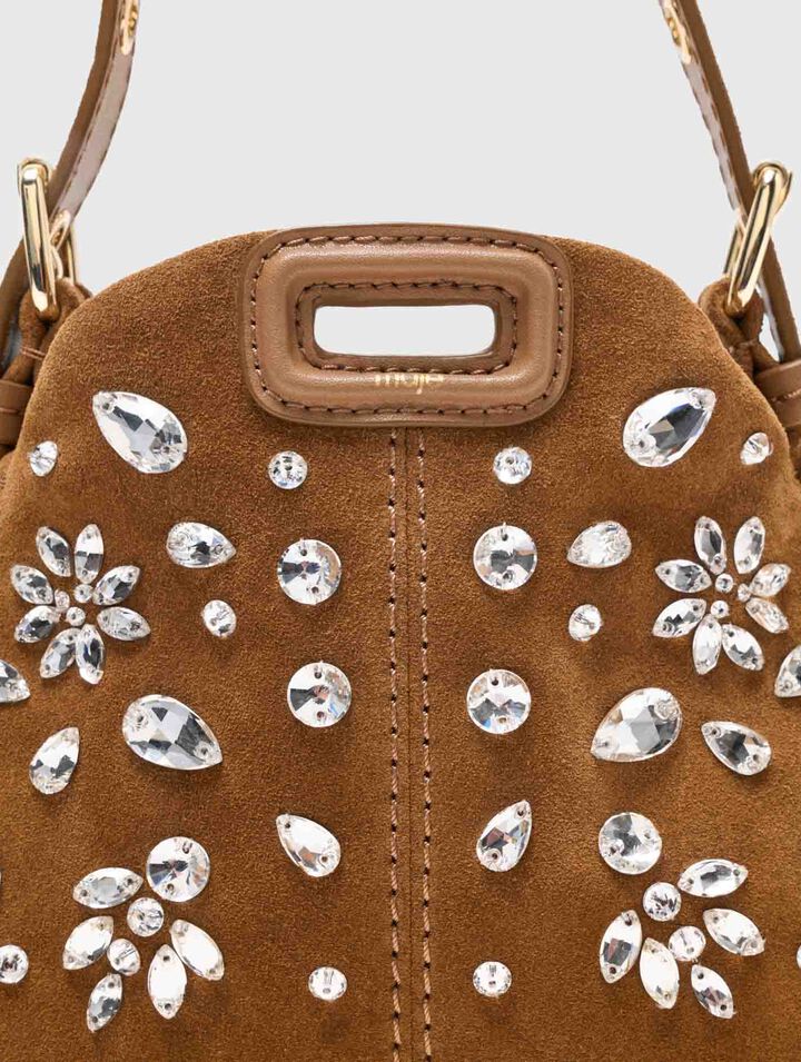Sac Miss M micro en suède à strass