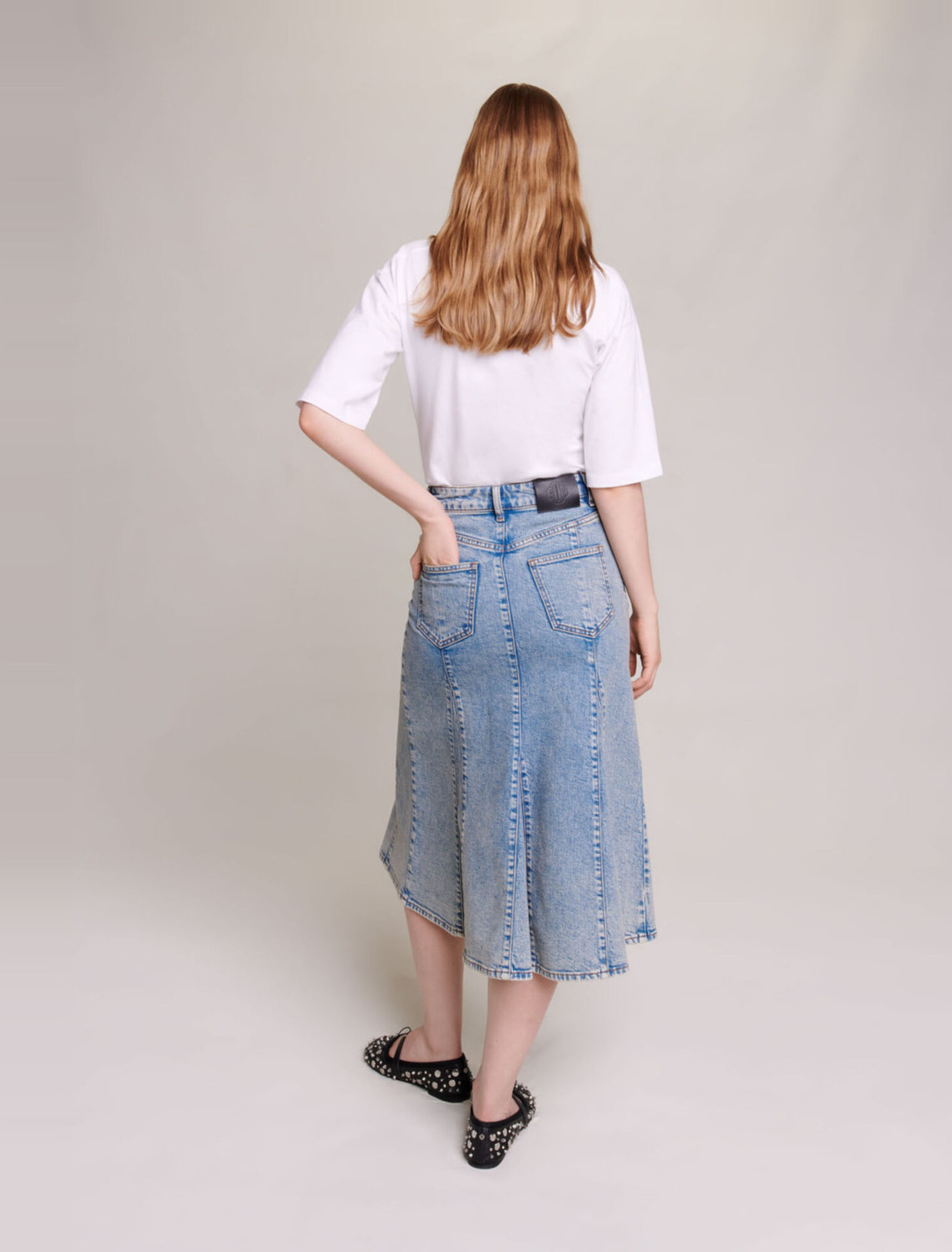 Jupe midi en denim