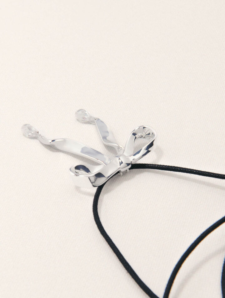 Collier nœud argenté à nouer