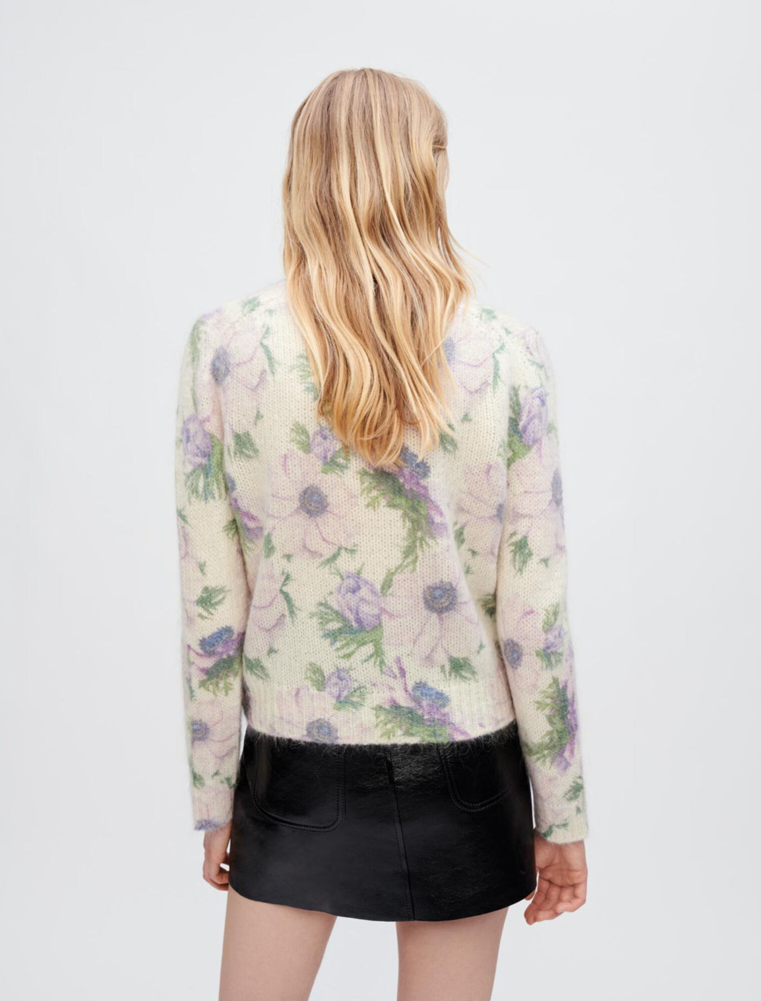 Pull en jacquard Flower fluffy