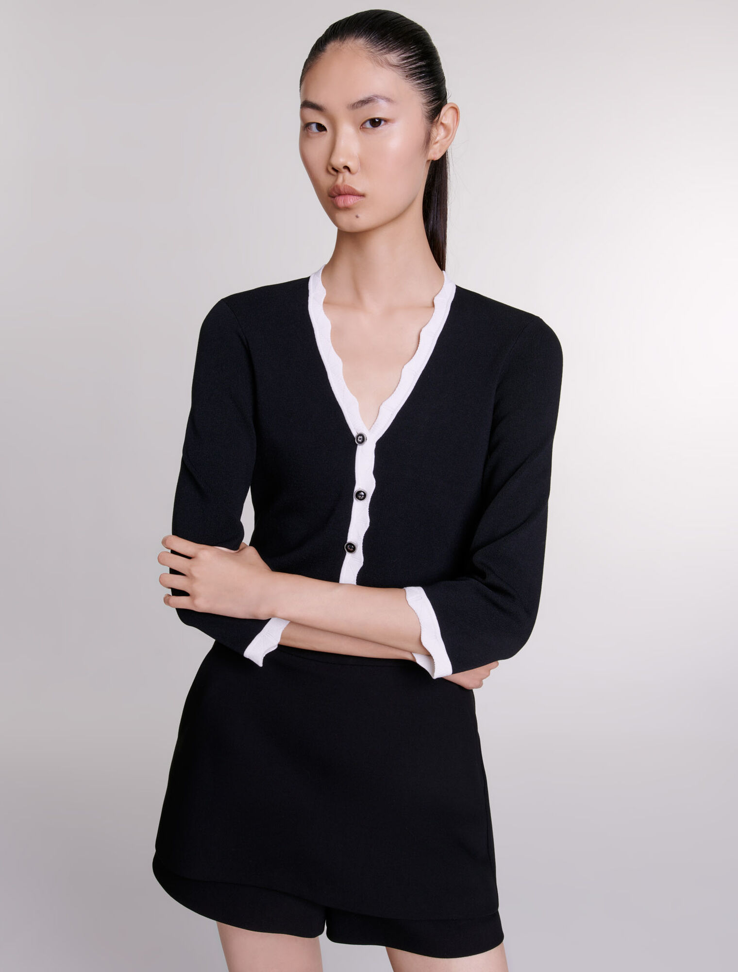 Cardigan bicolore