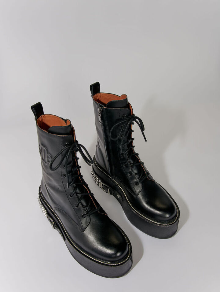 Bottines rangers à détails punk