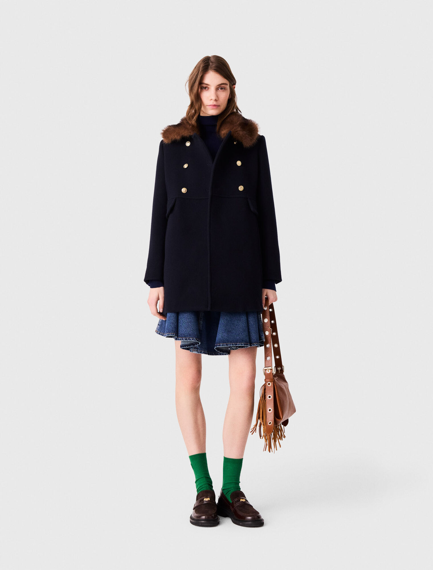 Manteau en laine m&eacute;lang&eacute;e