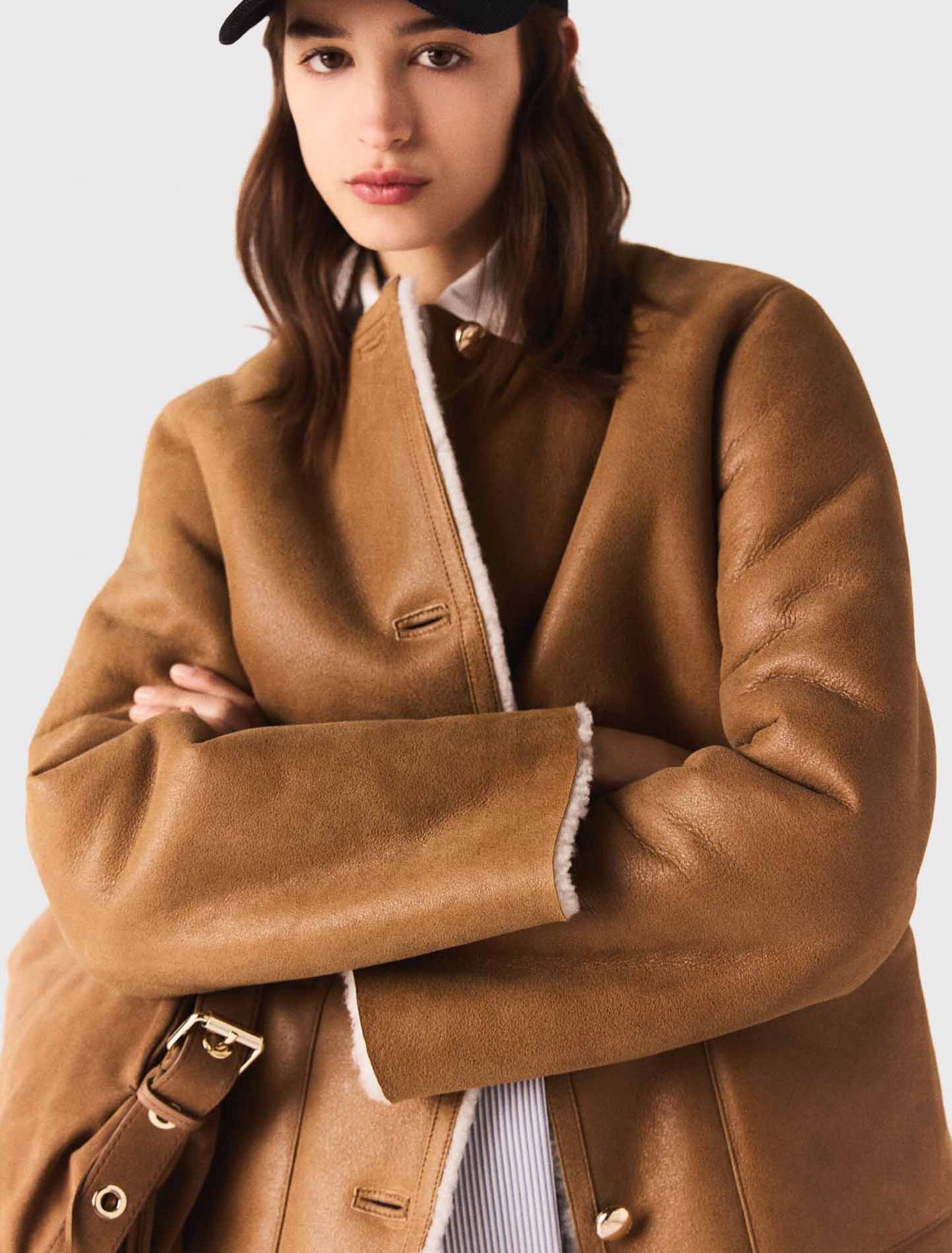 Manteau réversible en cuir