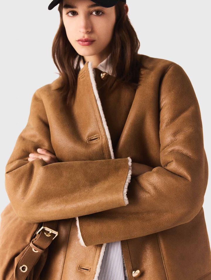 Manteau réversible en cuir
