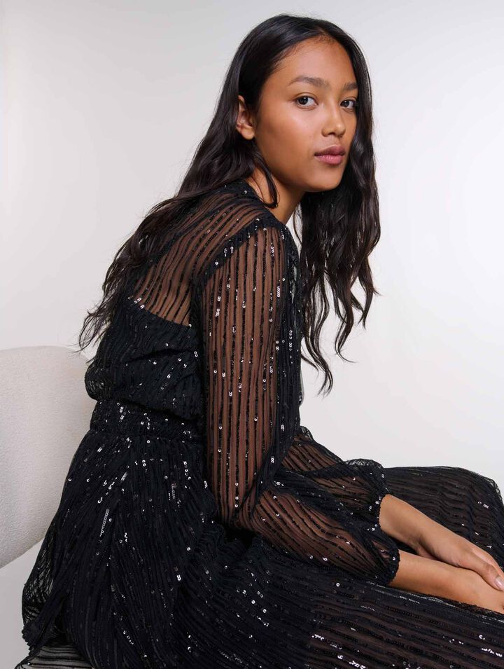 Robe longue à sequins