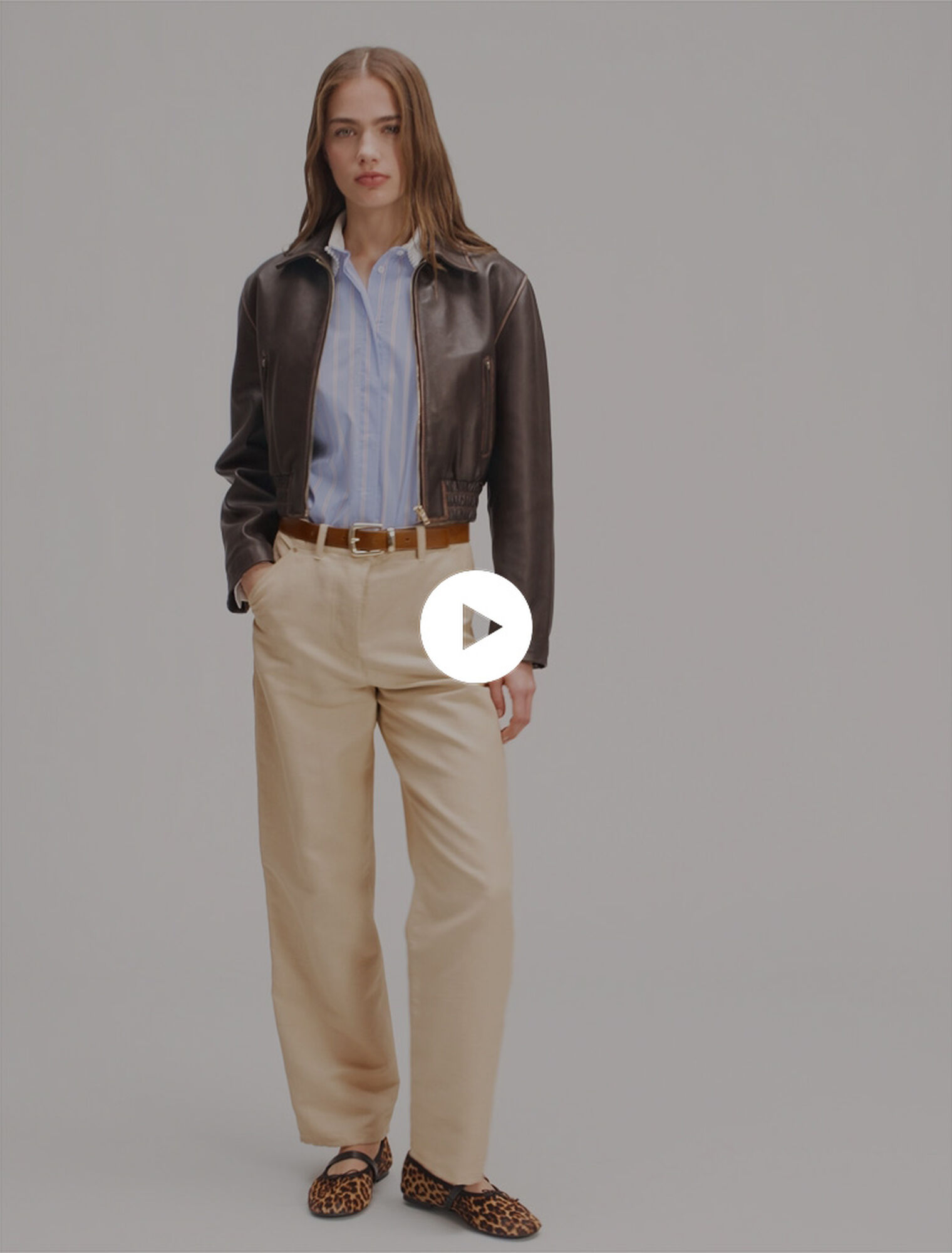 Pantalon tailleur en lin et coton