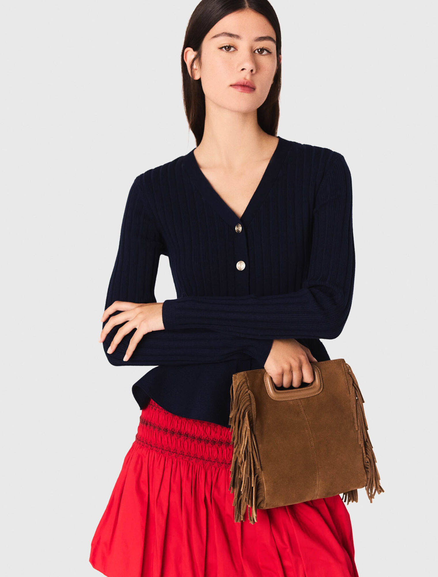 Cardigan à taille péplum