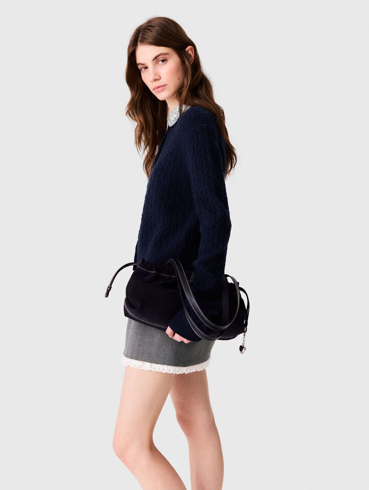 Cardigan avec col en popeline