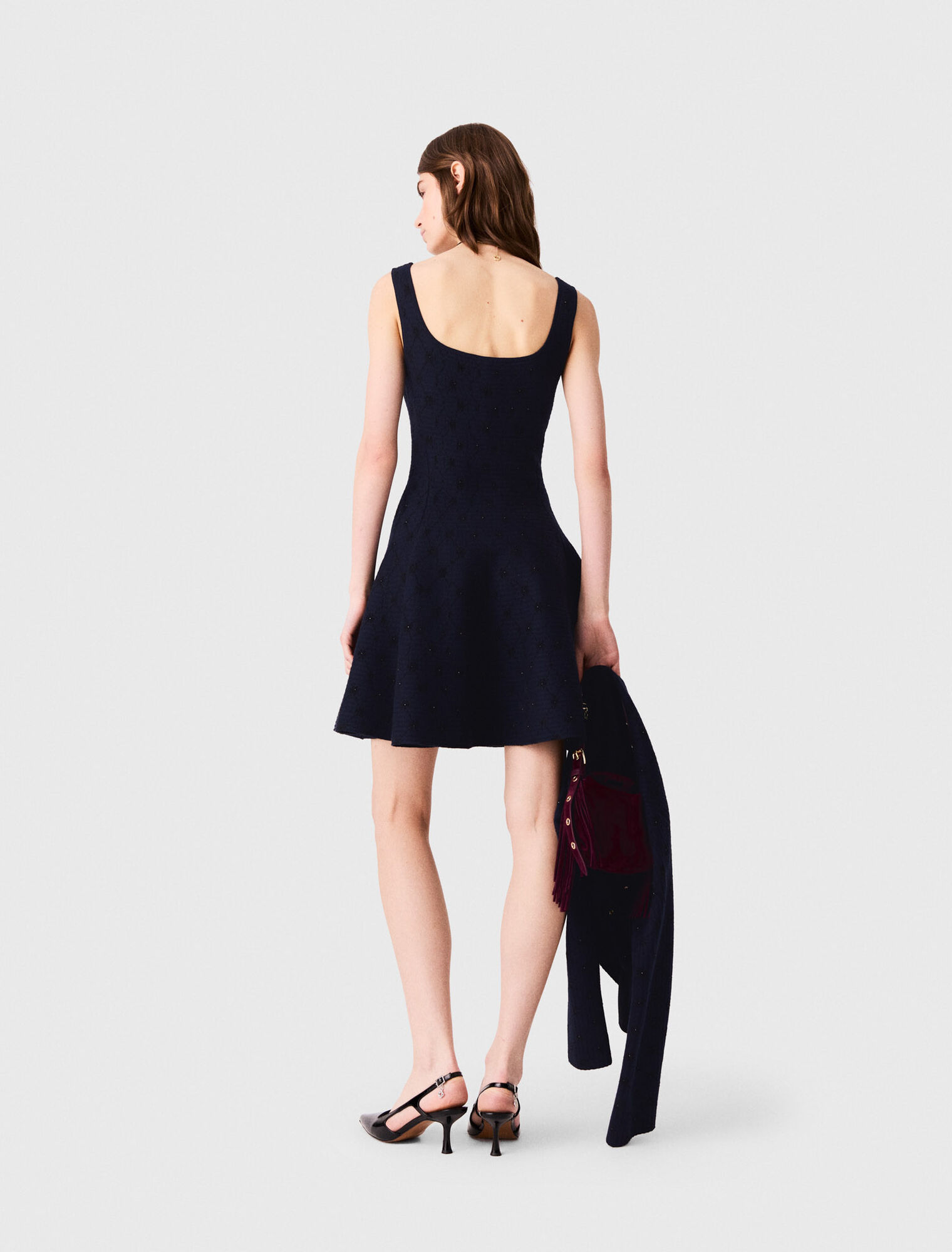 Robe courte patineuse en jacquard