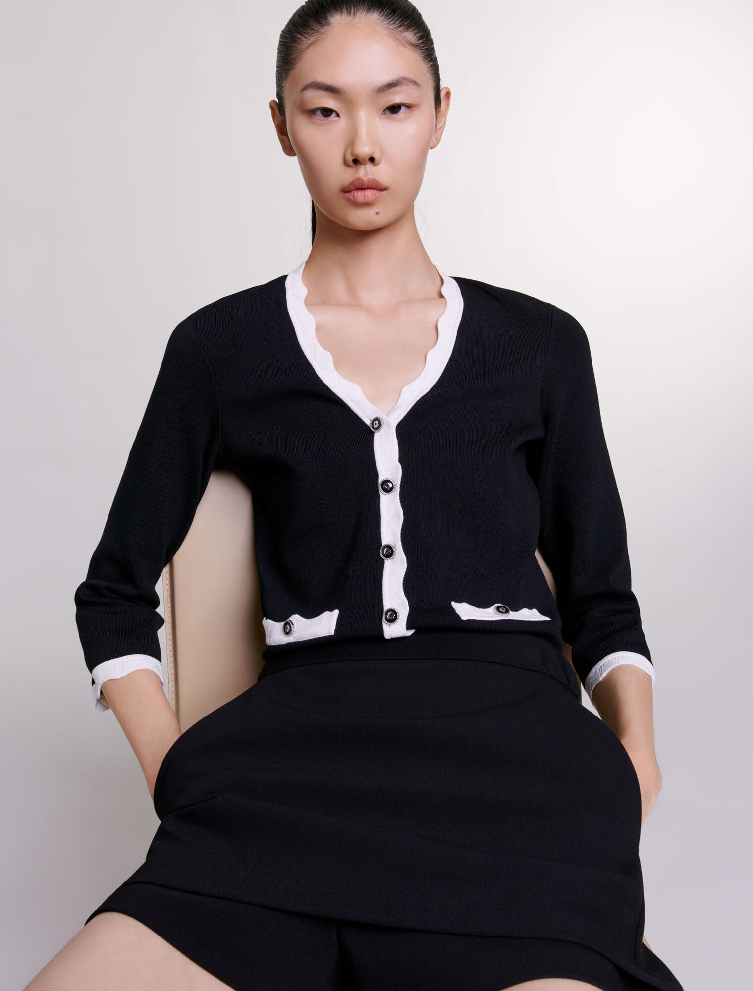 Cardigan bicolore