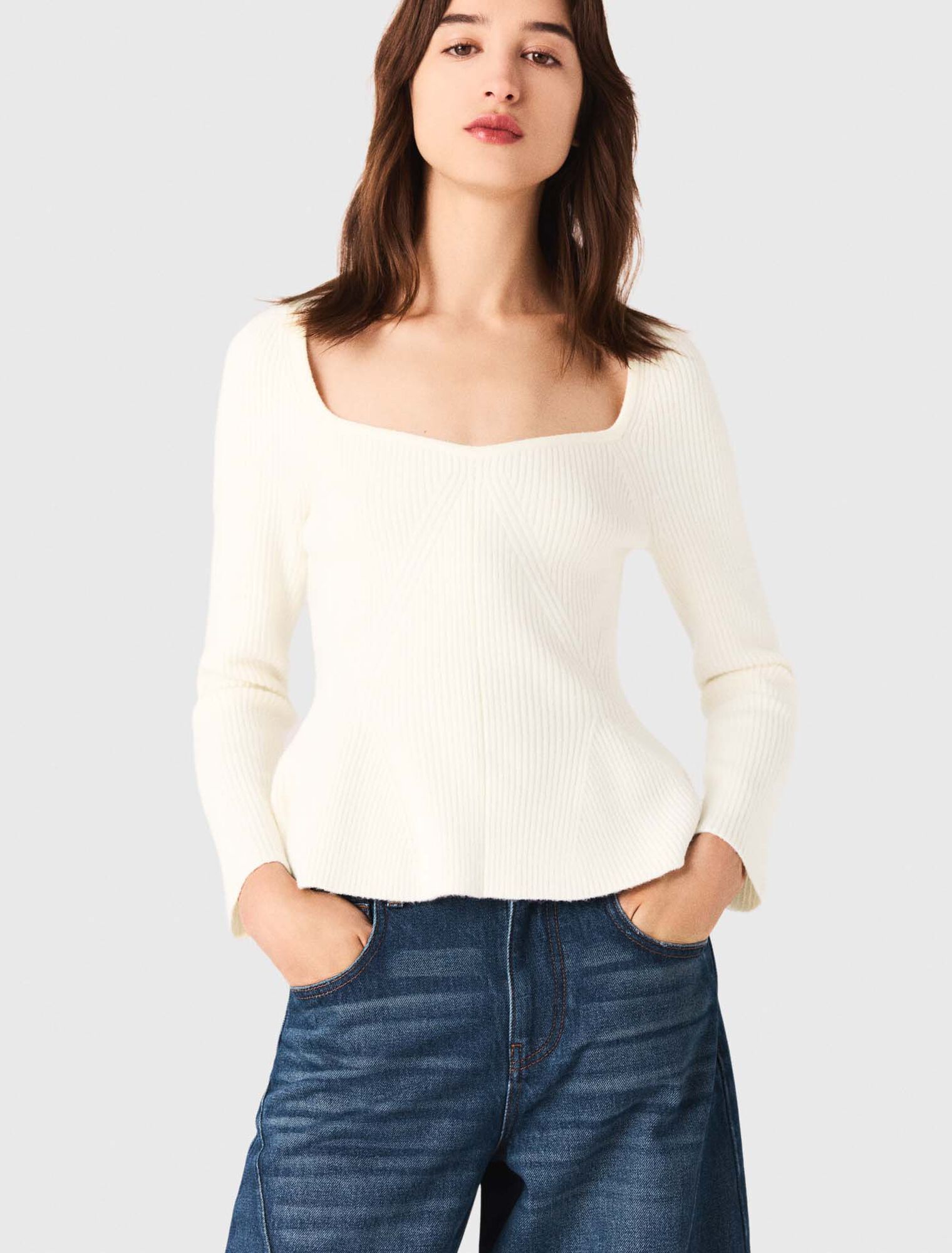 Pull à taille péplum