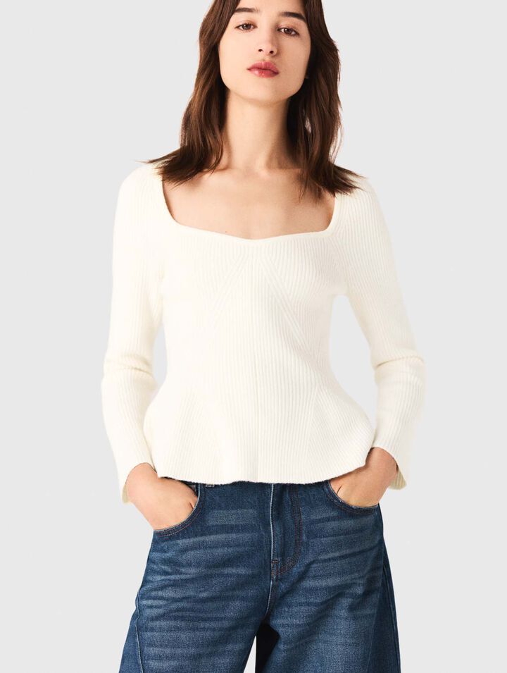 Pull à taille péplum