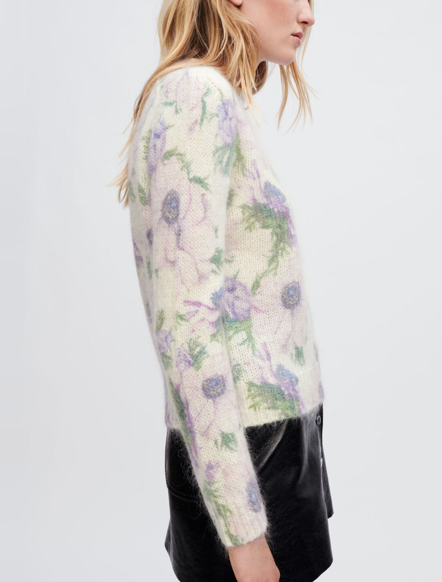 Pull en jacquard Flower fluffy