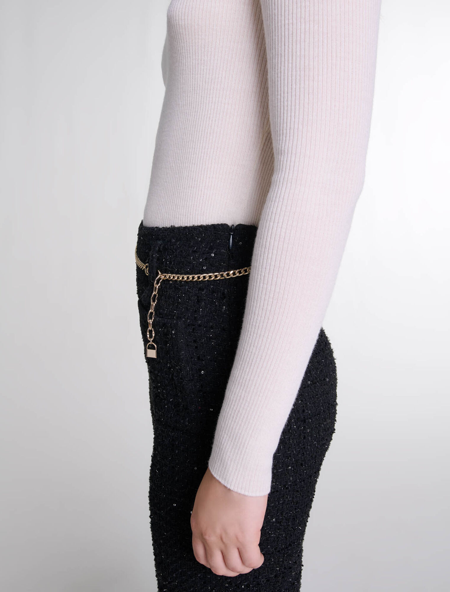 Pantalon en tweed sequins