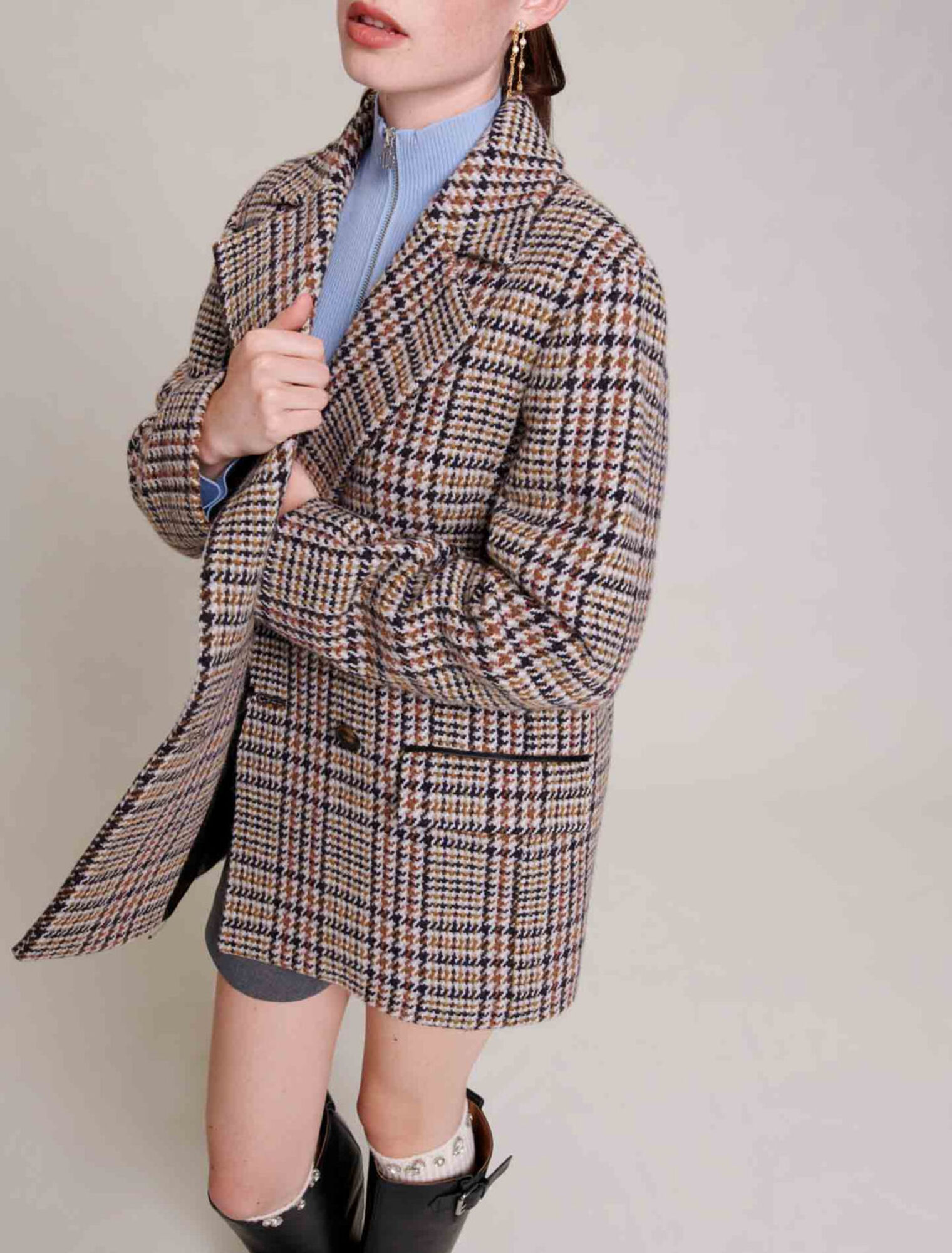 Veste courte à carreaux