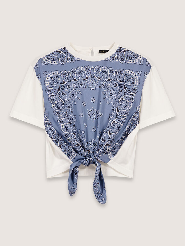 Tee-shirt noué avec imprimé