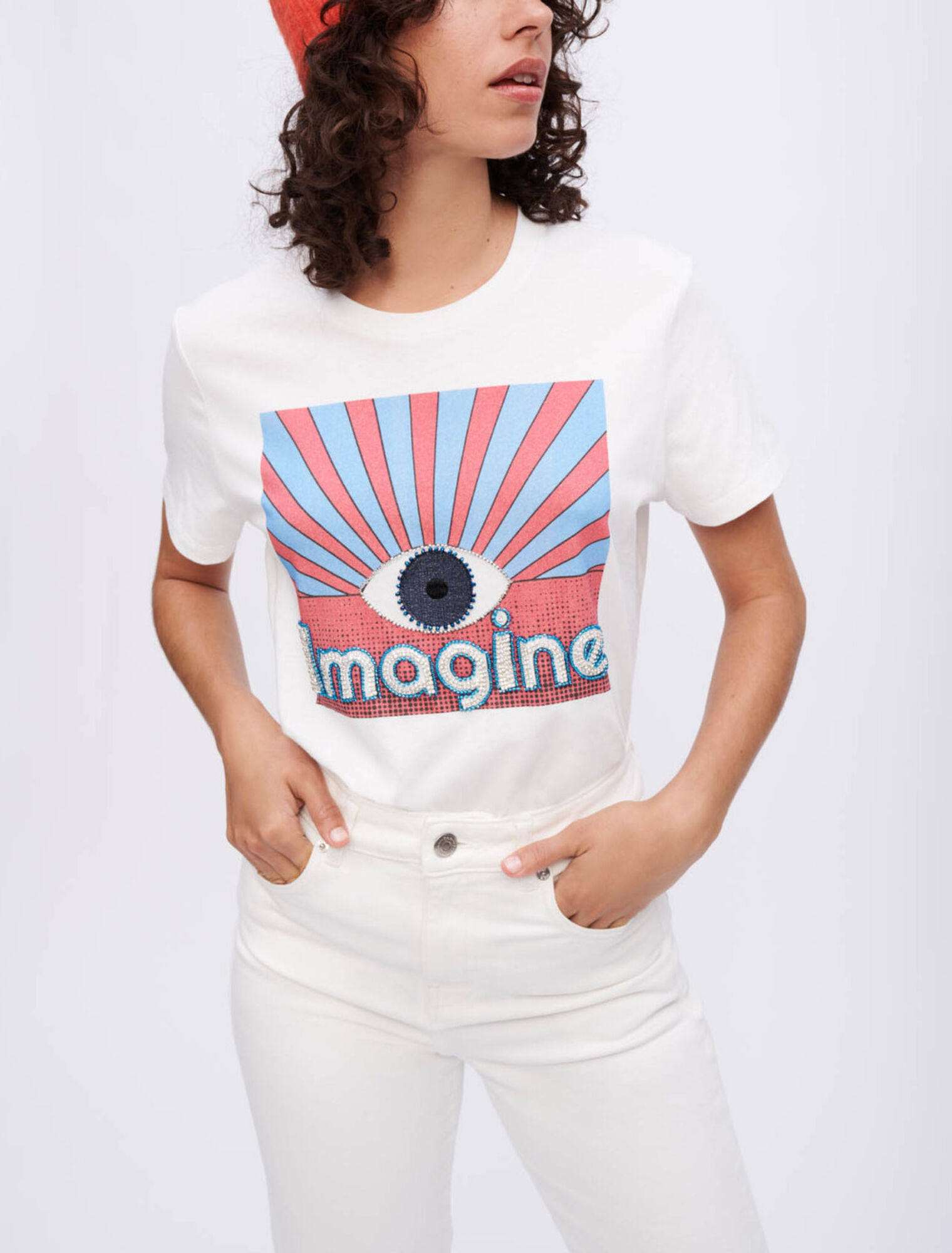 Tee-shirt sérigraphié à strass