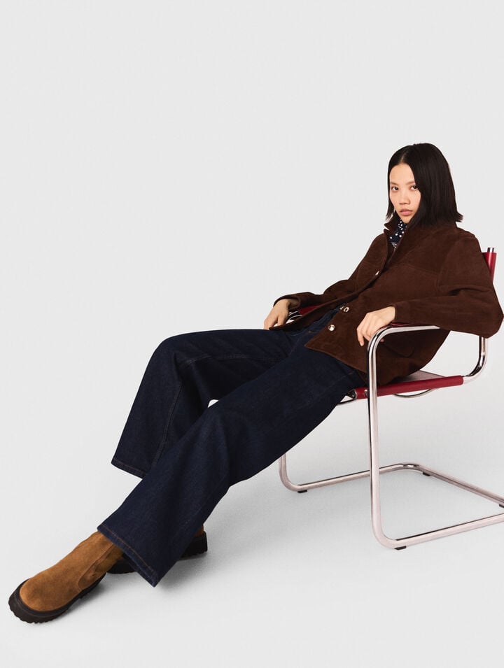 Jean large avec poches plaquées