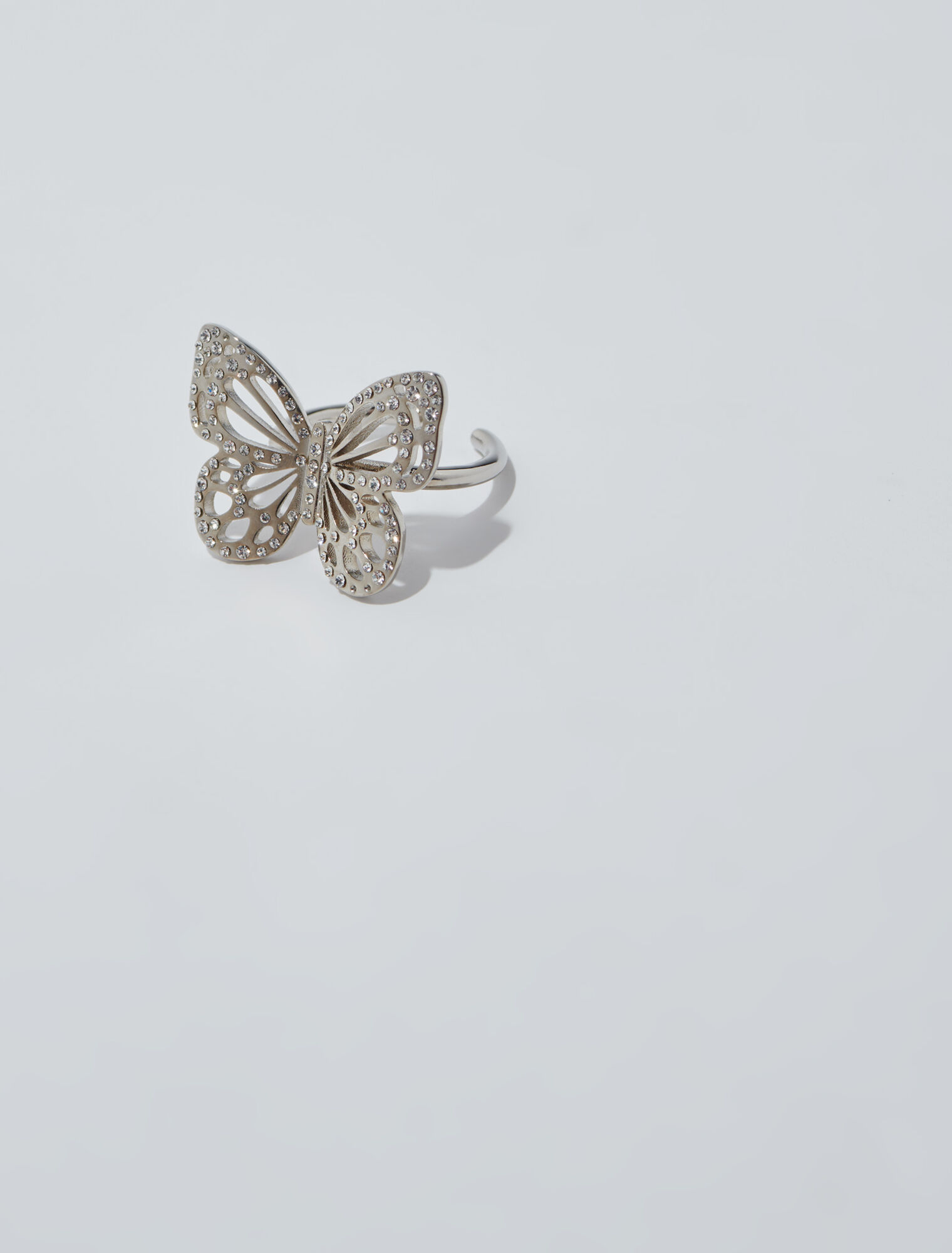 Bague papillon ornée de strass