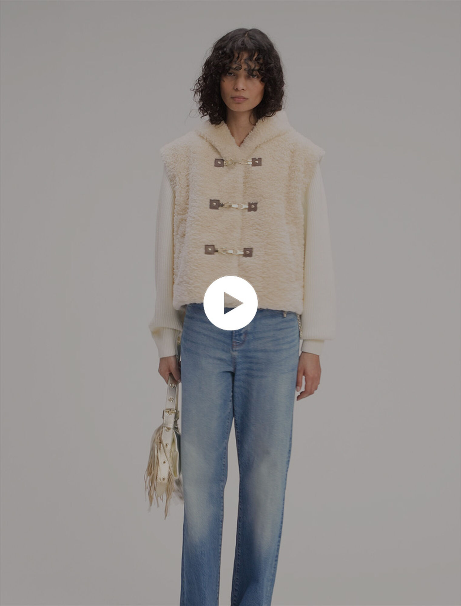 Blouson fausse fourrure bi-matière