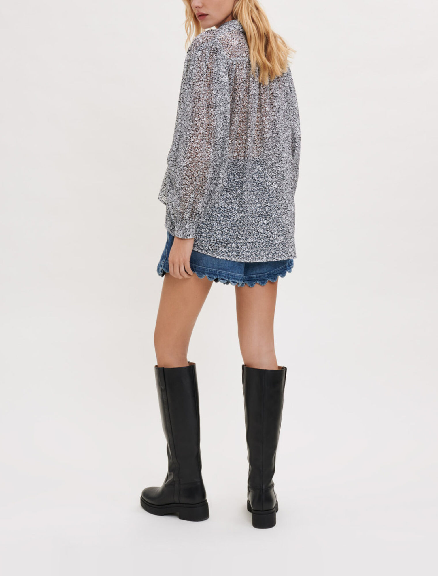 Chemise basculée en jacquard imprimé