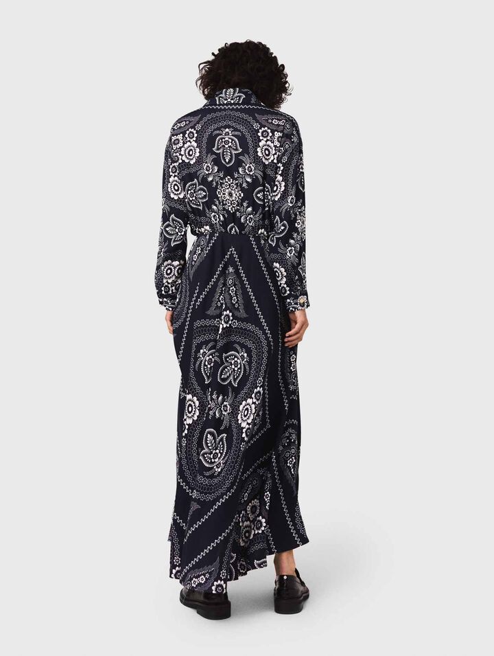 Robe longue fluide imprimée