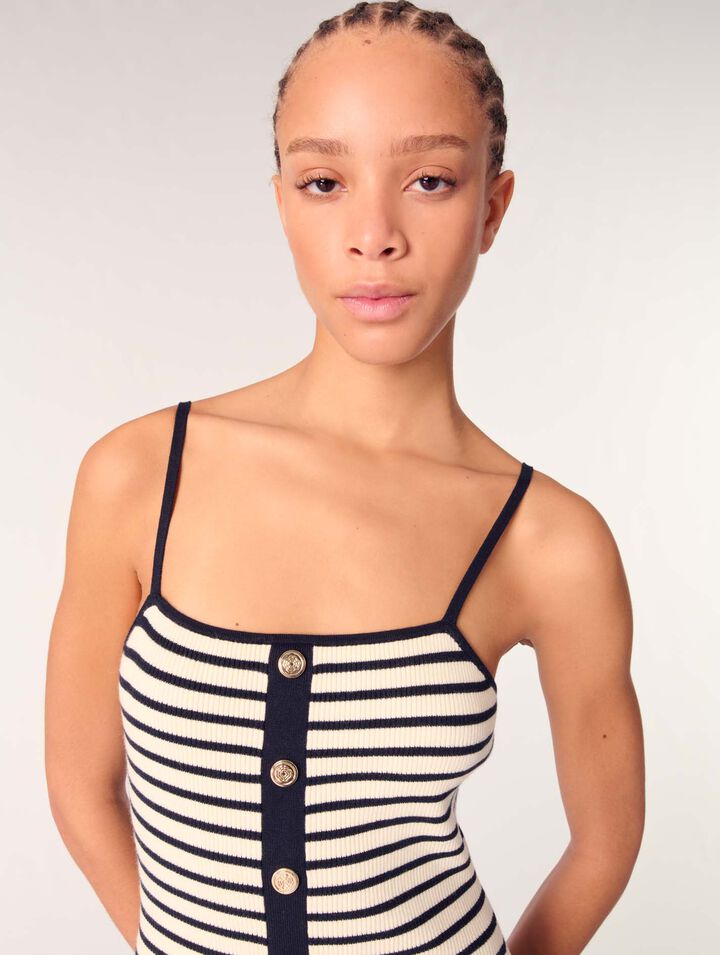 Robe longue en maille côtelée