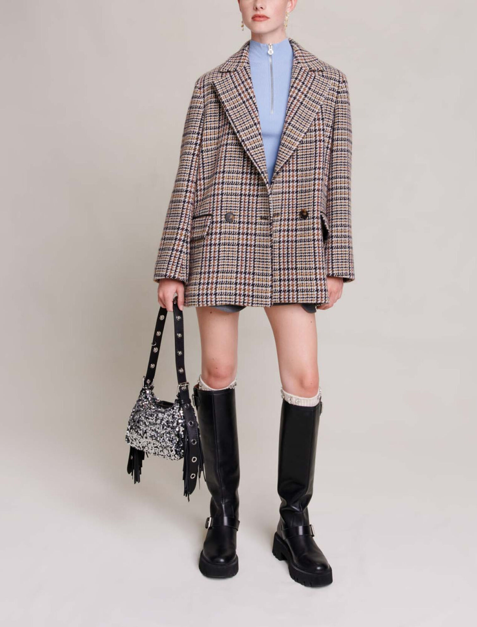 Veste courte à carreaux