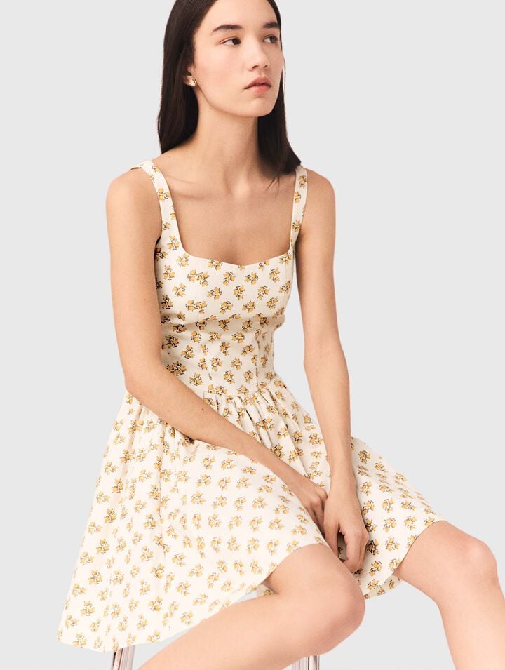 Robe courte &eacute;vas&eacute;e imprim&eacute;e