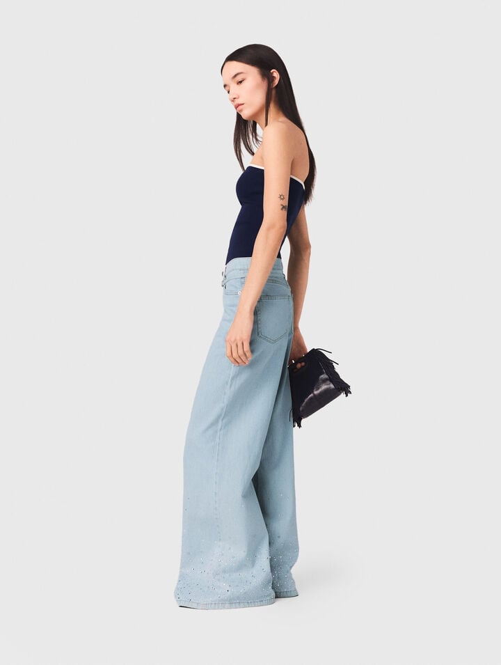 Jean large avec strass