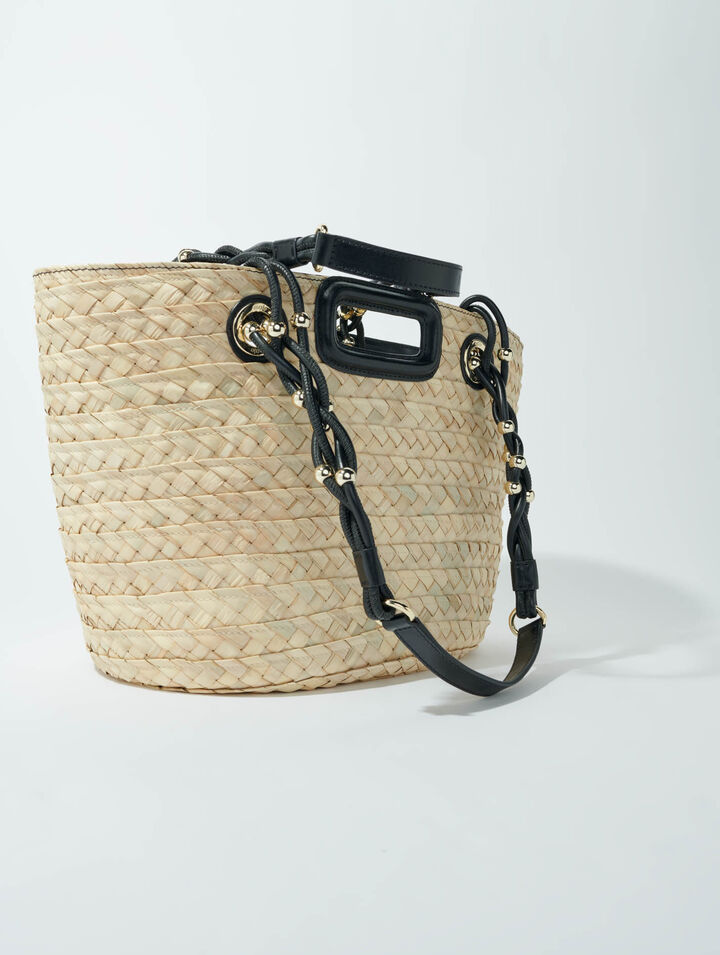 Panier tressé effet raphia