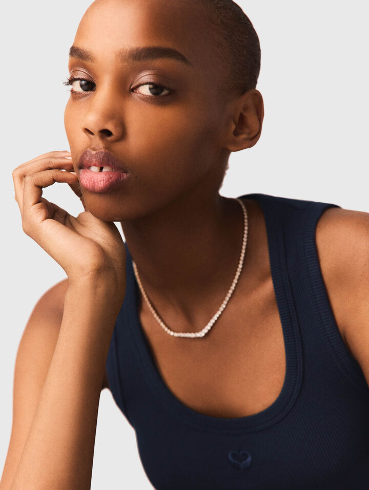 Collier cascade de strass