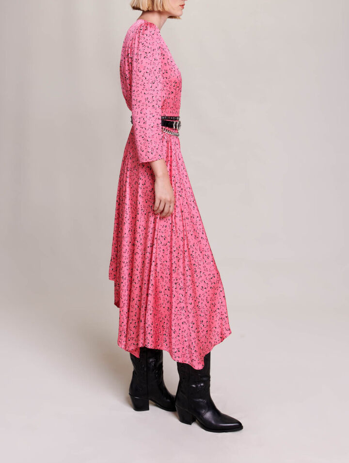 Robe mi-longue imprimé fleuri