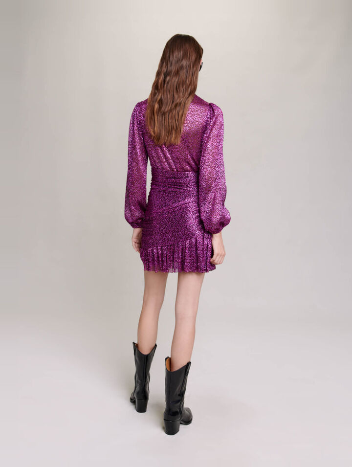 Robe plissée fibres métallisées