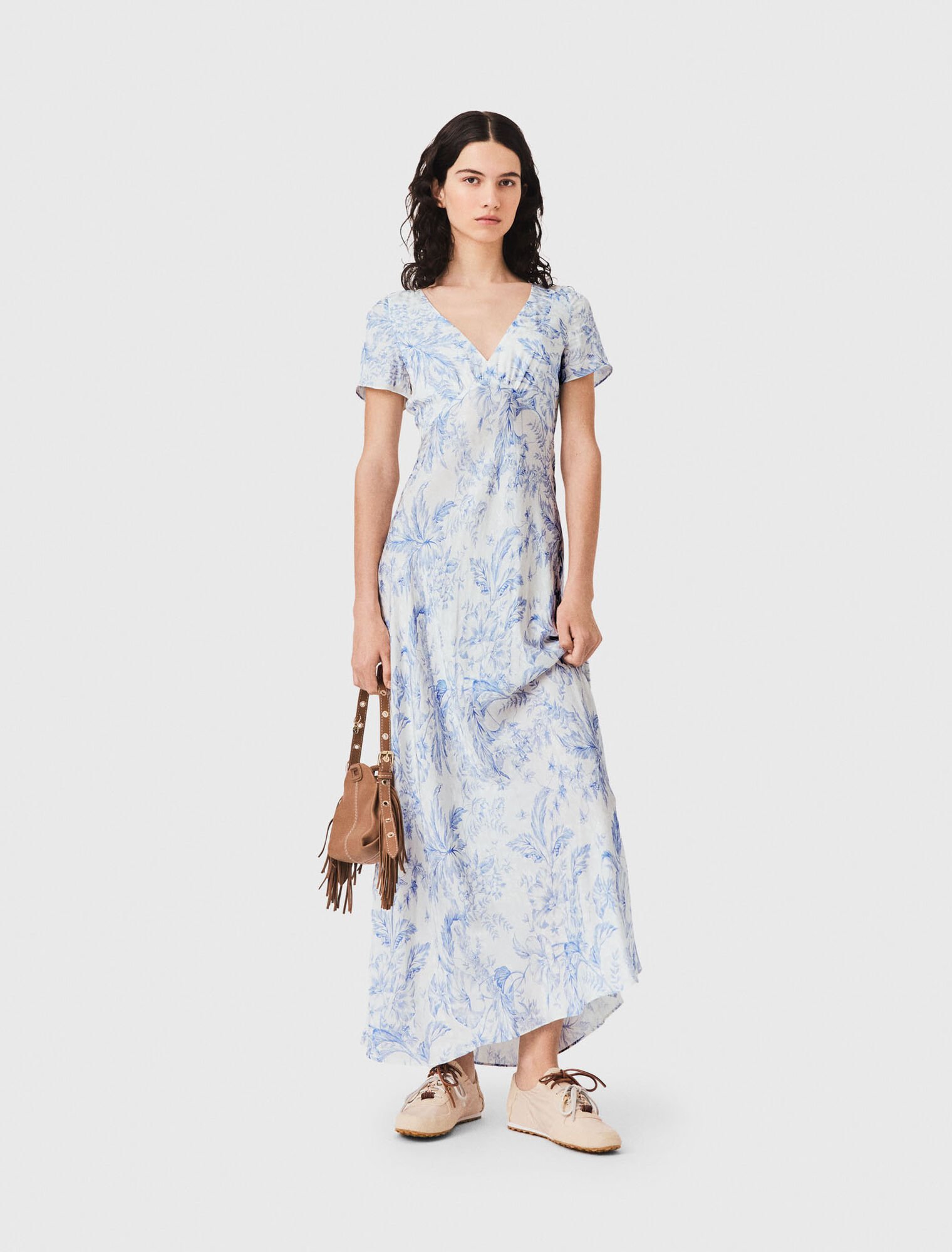 Robe longue fluide imprim&eacute;e