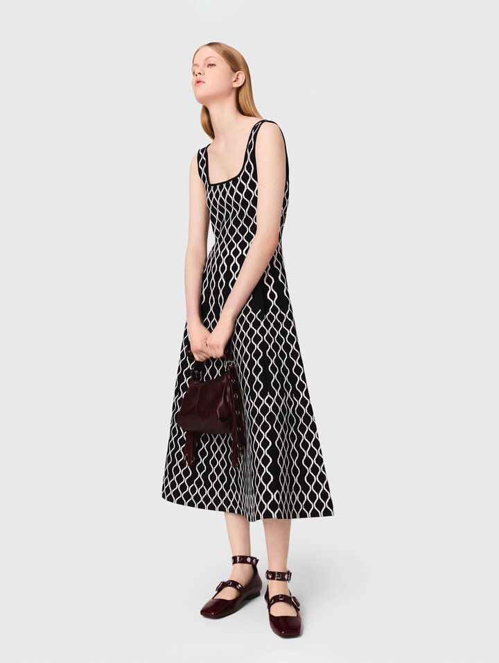 Robe midi en maille jacquard