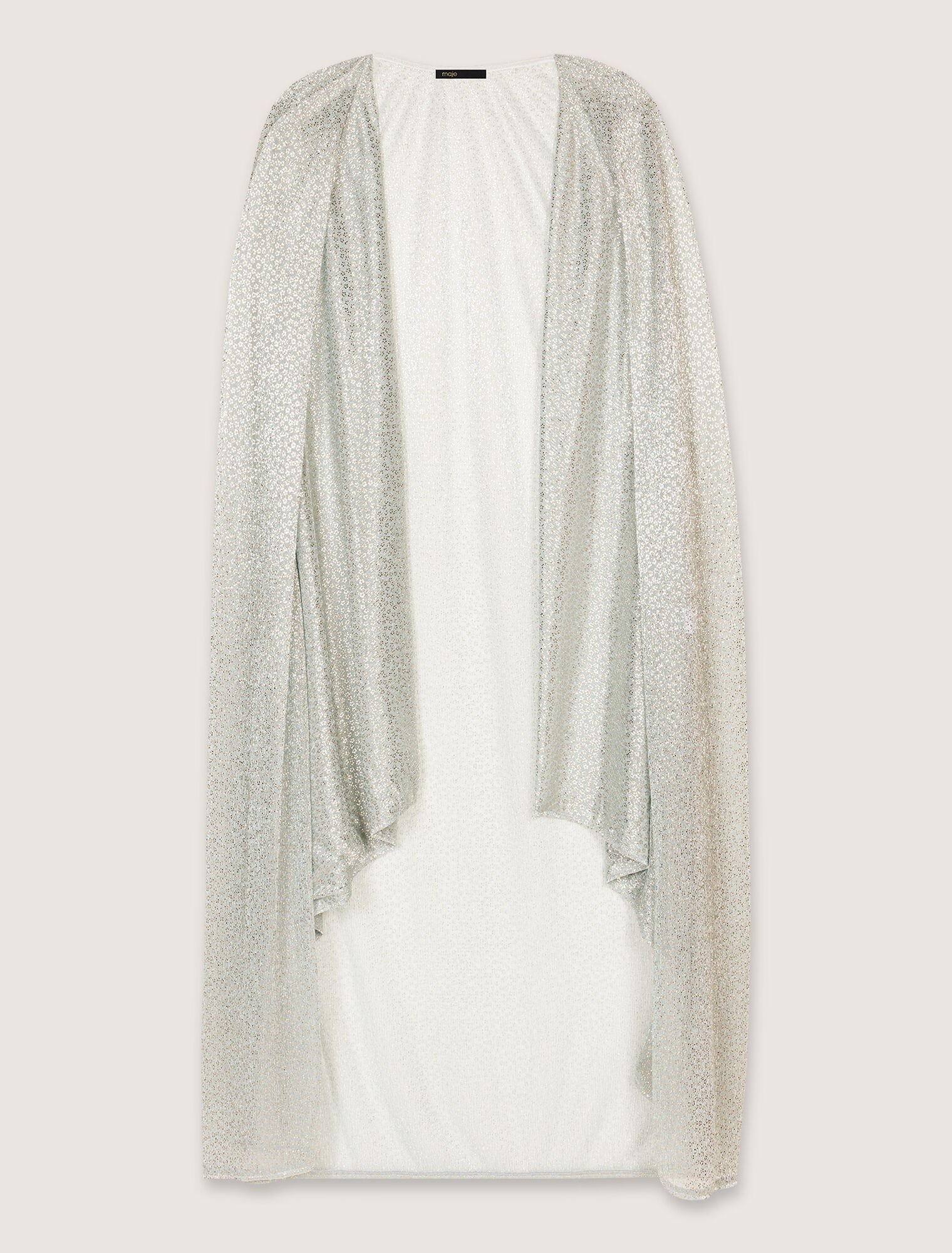 Robe longue à cape en lurex