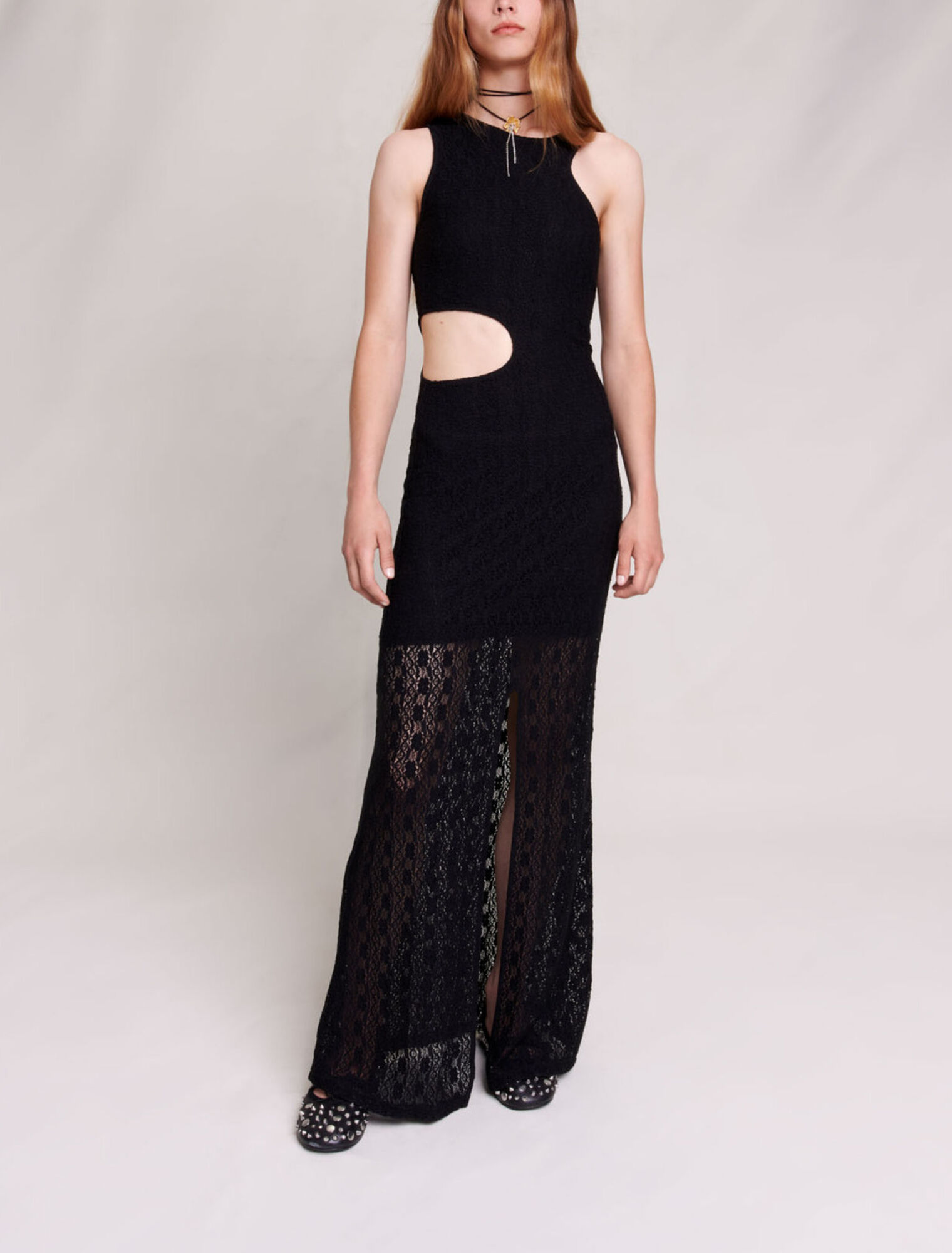 Robe longue en dentelle