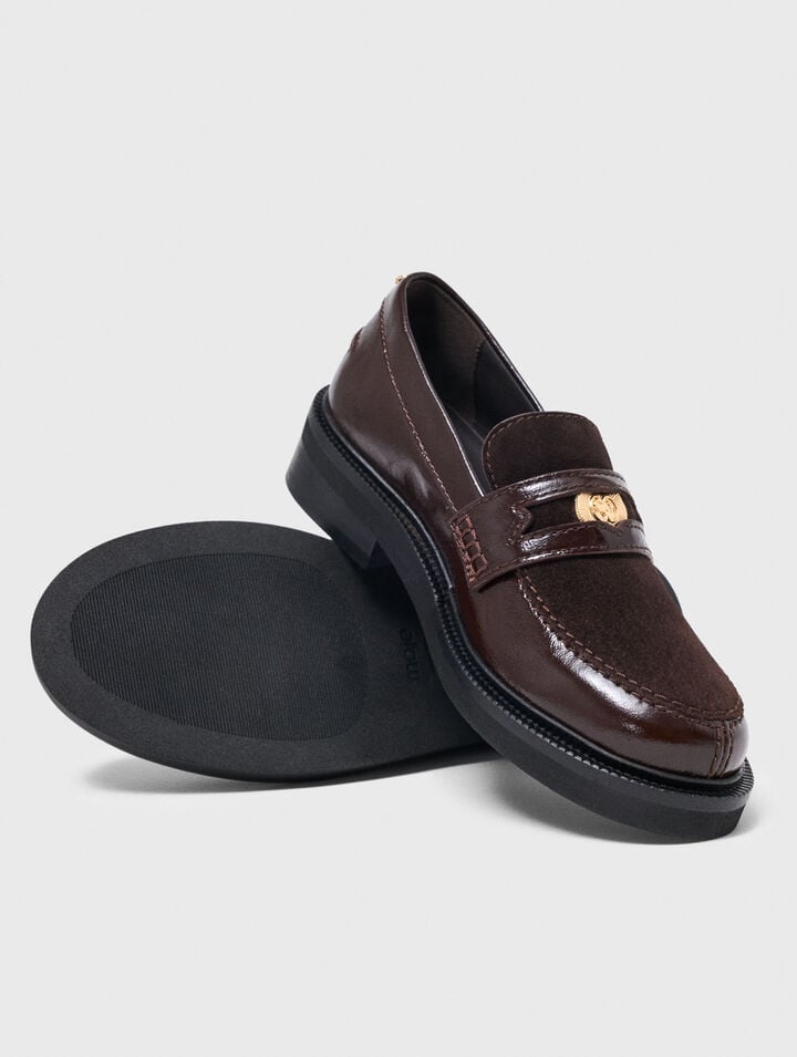 Mocassins en mix cuir et su&egrave;de