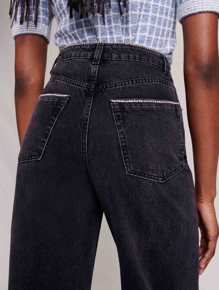 Jean large à strass