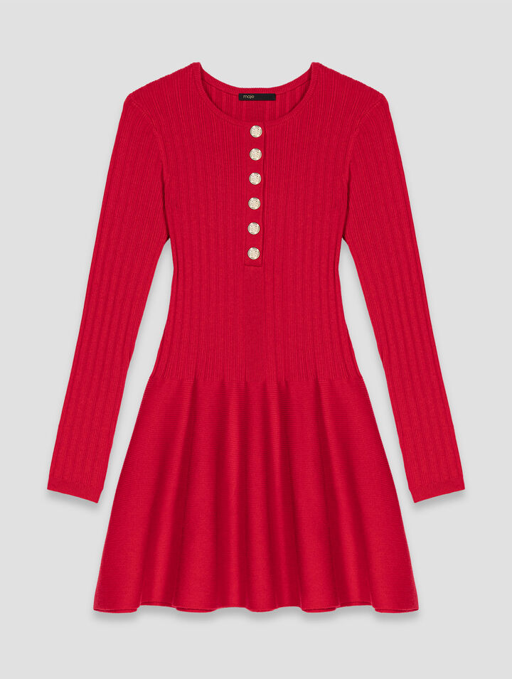 Robe en maille avec jupe évasée