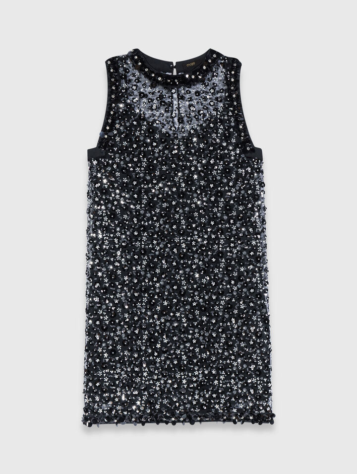 Robe strassée à motif floreal