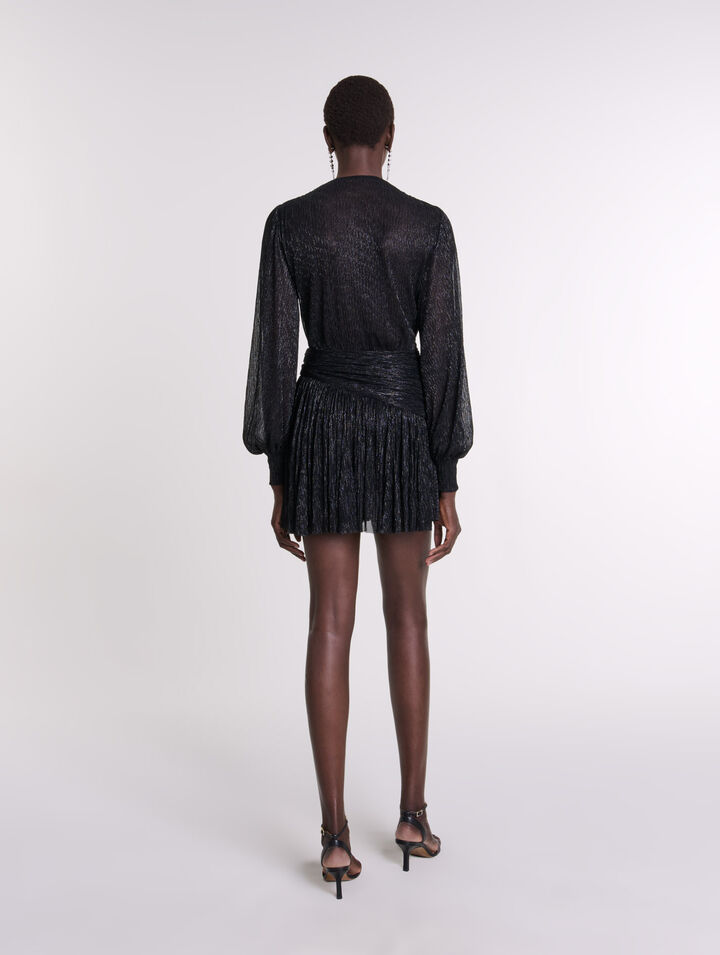 Robe courte lamée