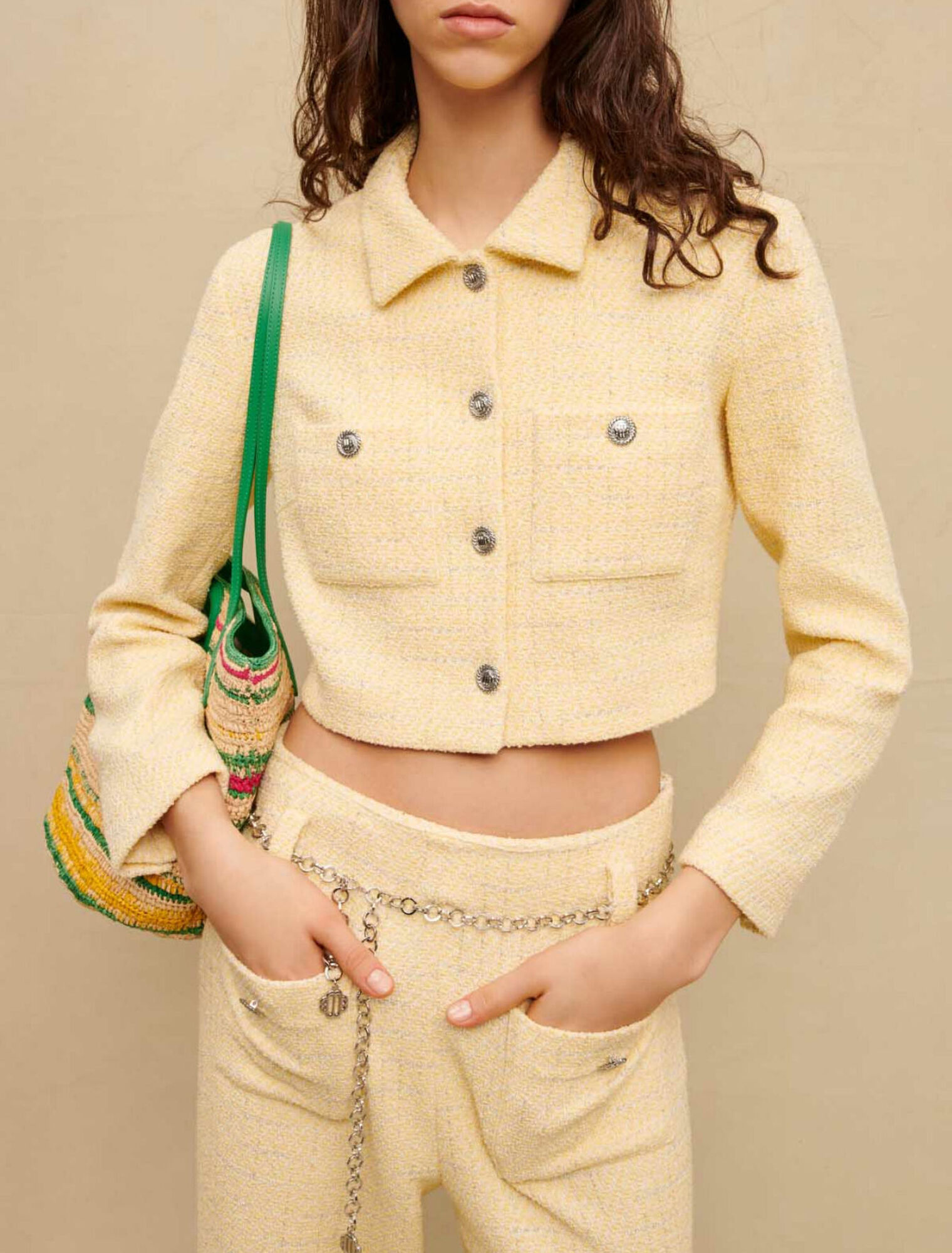 Veste de tailleur courte en tweed