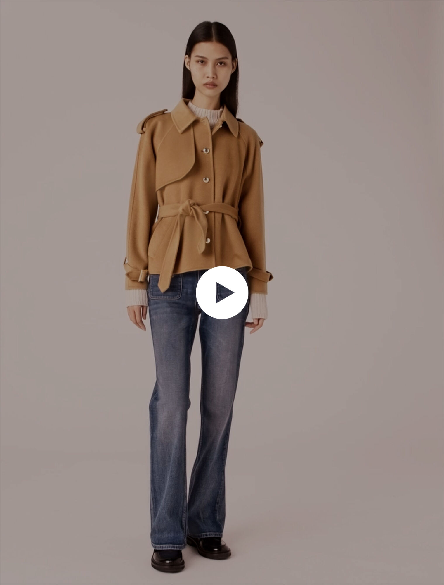 Manteau court double face