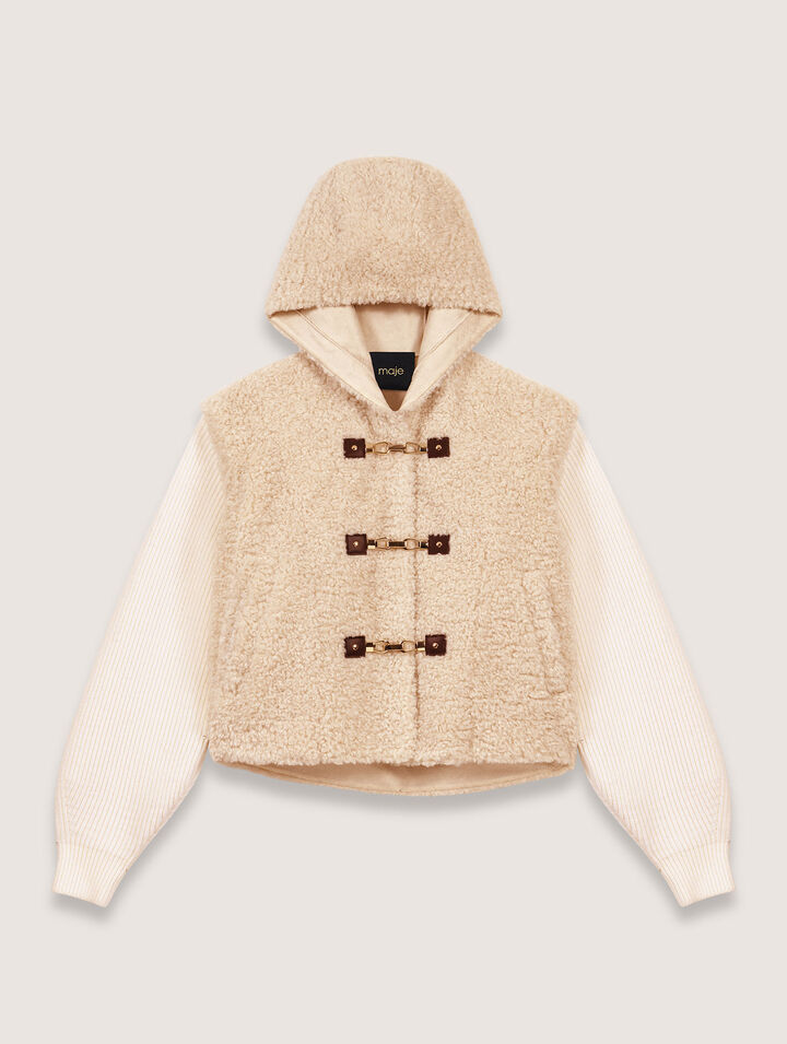 Blouson fausse fourrure bi-matière