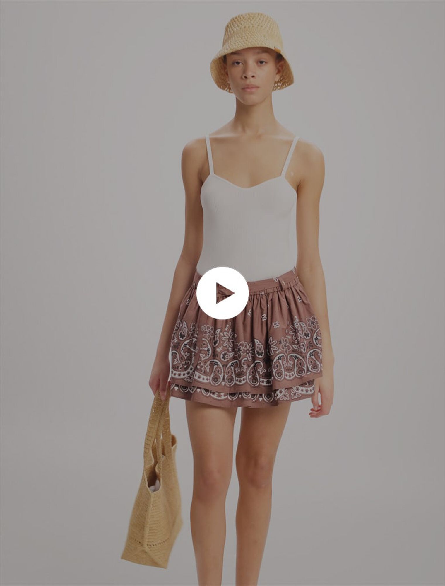 Mini-jupe imprimée à strass