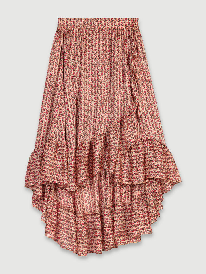 Jupe &agrave; volants asym&eacute;trique